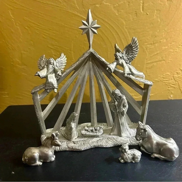 1999 Seagull Pewter of Canada nativity set.Simply beautiful! Christmas scene. - Picture 1 of 11